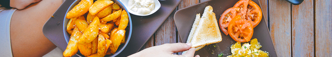 Eating Deli at Grady's Market.